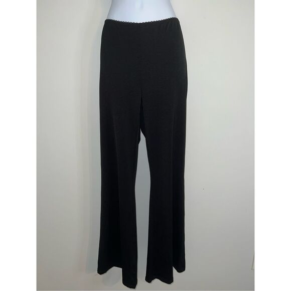 Vintage y2k Black Flare Low Rise Office Pants Large - Picture 1 of 12
